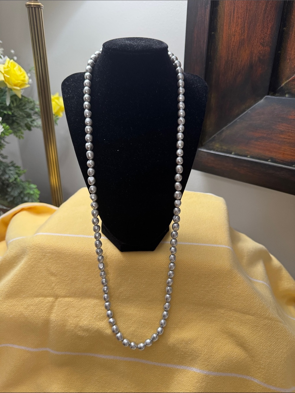 Silver Pearl Beaded Necklace - Women Jewelry